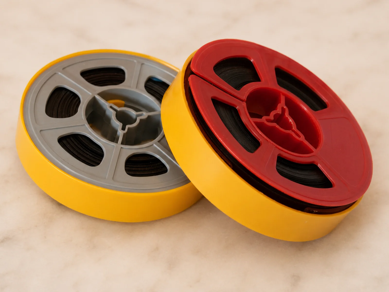 En filmrulle med smalfilm.
